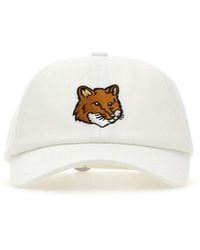 Maison Kitsuné - Cappello da baseball in cotone bianco - Lyst