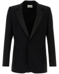 Saint Laurent - Giacca in lana nera - Lyst