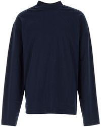 Dries Van Noten - T-shirt Heger oversize in cotone blu navy - Lyst