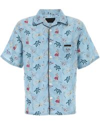 Prada - Camicia in raso stampato - Lyst
