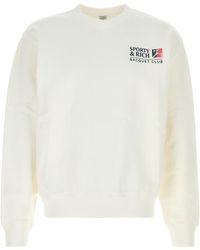 Sporty & Rich - White Cotton Sweatshirt - Lyst