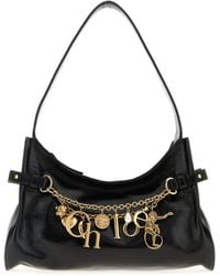 Chloé - Borsa a spalla Chloé Charms in pelle nera - Lyst