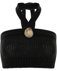 Alanui - Crop-top Island Memories in misto poliestere ardesia - Lyst