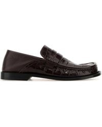 Loewe - Mocassini Campo in pelle bordeaux - Lyst