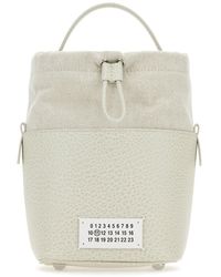 Maison Margiela - Chalk Leather And Canvas Mini 5Ac Bucket Bag - Lyst