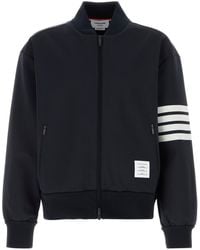 Thom Browne - Midnight Stretch Viscose Blend Bomber Jacket - Lyst