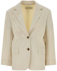 Dries Van Noten - Embroidered Cotton Blend Birdy Blazer - Lyst