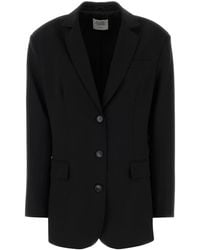 LE SULLY STUDIO - Black Stretch Wool Blend Blazer - Lyst