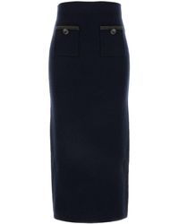 Self-Portrait - Self Portrait Midnight Wool Blend Skirt - Lyst