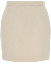 Alessandra Rich - Cream Tweed Mini Skirt - Lyst