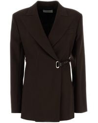 Sportmax - Brown Stretch Viscose Cinta Blazer - Lyst