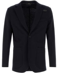 Brioni - Midnight Blue Wool Blend Blazer - Lyst