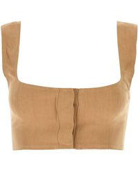 LeKasha - Camel Linen Jirja Crop-top - Lyst