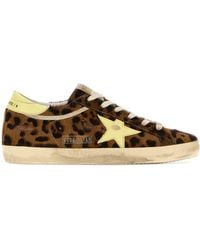 Golden Goose - Deluxe Brand Printed Calf Hair Super-Star Sneakers - Lyst