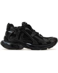 Balenciaga - Black Mesh And Rubber Runner Led Sneakers - Lyst