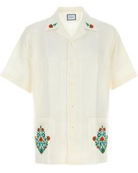 Pantamolle - White Linen Gombet Shirt - Lyst