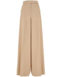 Max Mara - Pantalone dalla gamba ampia Ninfa in lana crema - Lyst