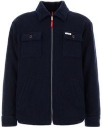 Fay - Navy Blue Wool Blend Jacket - Lyst