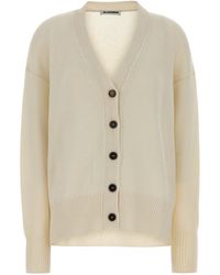 Jil Sander - Ivory Cashmere Oversize Cardigan - Lyst