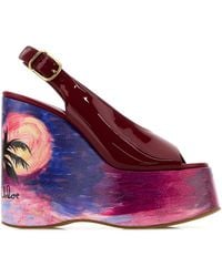 Chloé - Tiziano Red Leather Maxime Wedges - Lyst