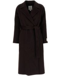 Calvin Klein - Dark Brown Wool Blend Coat - Lyst