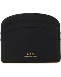 A.P.C. - Demi Lune Hammered Leather Cardholder - Lyst