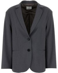 LE SULLY STUDIO - Dark Grey Stretch Polyester Blend Blazer - Lyst