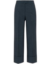 PT Torino - Denim Blue Cotton Blend Colette Palazzo Pant - Lyst