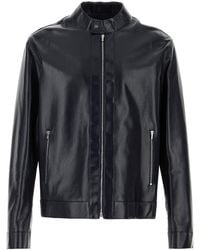 Fendi - Giacca in pelle blu notte - Lyst