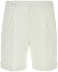 Brioni - White Cotton Capri Bermuda Shorts - Lyst