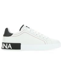 Dolce & Gabbana - Logo Portofino Leather Low-Top Trainers - Lyst