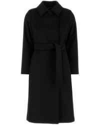 Max Mara - Cappotto Bcollag in lana nera - Lyst