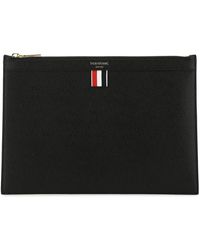 Thom Browne Black Leather Document Case for Men | Lyst