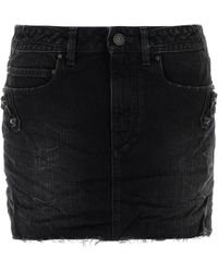 Balenciaga - Minigonna in denim nero - Lyst