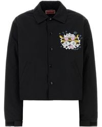 KENZO - Black Cotton Blend Jacket - Lyst