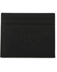 Prada Porta Carte in Black for Men | Lyst