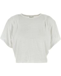 Isabel Marant - T-shirt Kyanza in lino bianco - Lyst