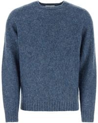 Harmony - Melange Blue Wool Shaggy Sweater - Lyst