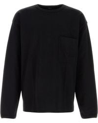 Lemaire - T-shirt oversize in cotone nero - Lyst