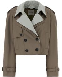 The Attico - Dove Grey Gabardine Trench Coat - Lyst