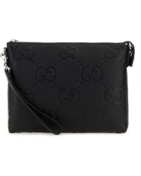 Gucci - Clutch in pelle Jumbo GG nera - Lyst