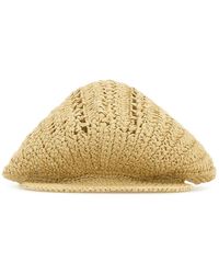 Prada - Cappello baker boy in rafia - Lyst