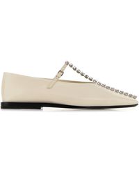 Jil Sander - Ivory Leather Ballerinas - Lyst