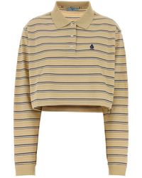 Prada - Polo in piquet ricamato - Lyst