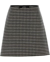 Valentino Garavani - Embroidered Flannel Mini Skirt - Lyst