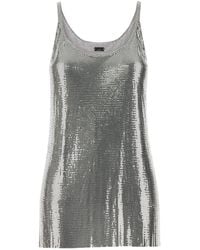 Rabanne - Silver Metal Knit Top - Lyst