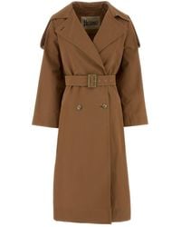 Herno - Brown Cotton Blend Trench Coat - Lyst