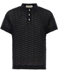 NAMACHEKO - Black Cotton Blend Taske Scale Polo Shirt - Lyst