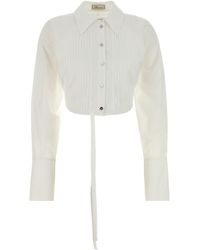 Blumarine - Solid Collar Top - Lyst