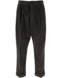 Ami Paris - Pantalone in velluto a coste antracite - Lyst